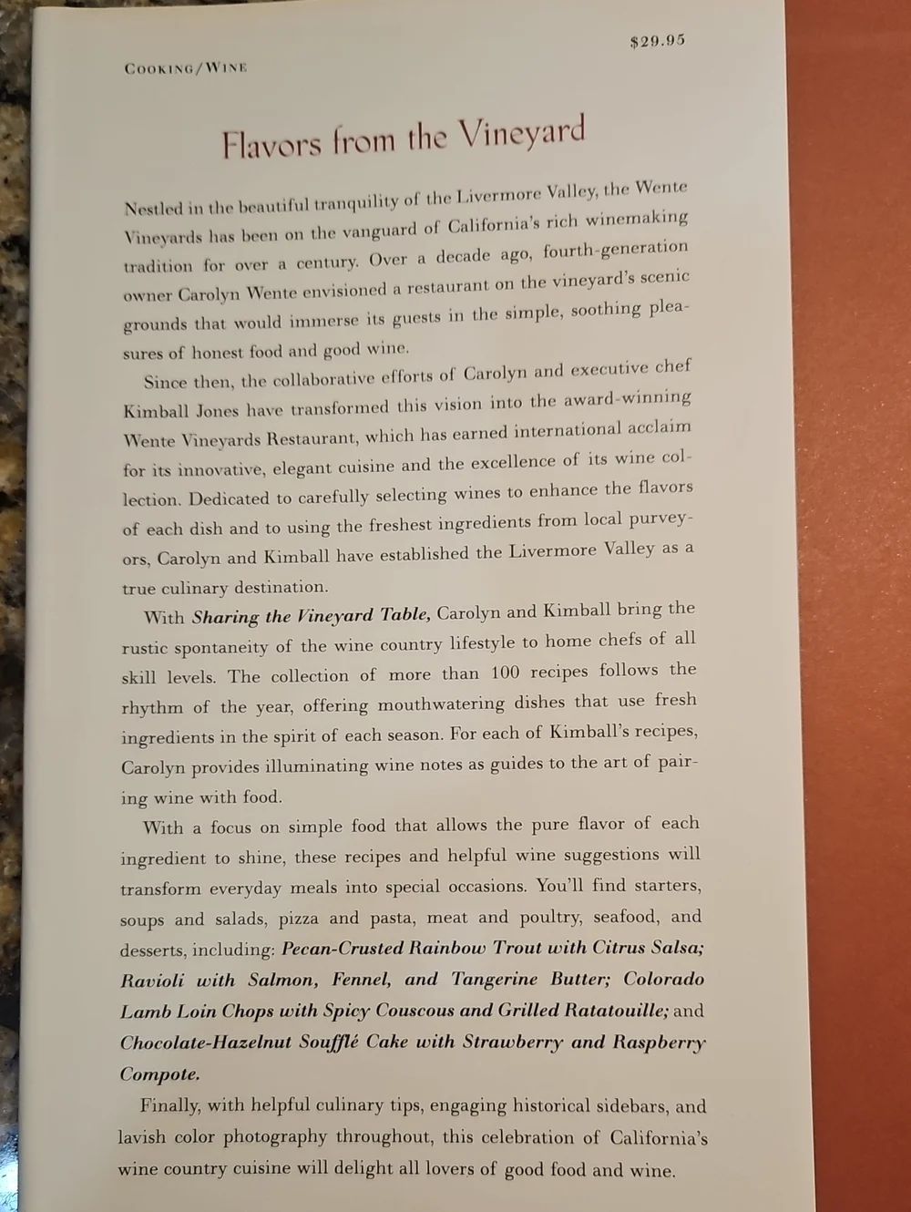 Sharing the Vineyard Table Cookbook New Hardback 226 Pages